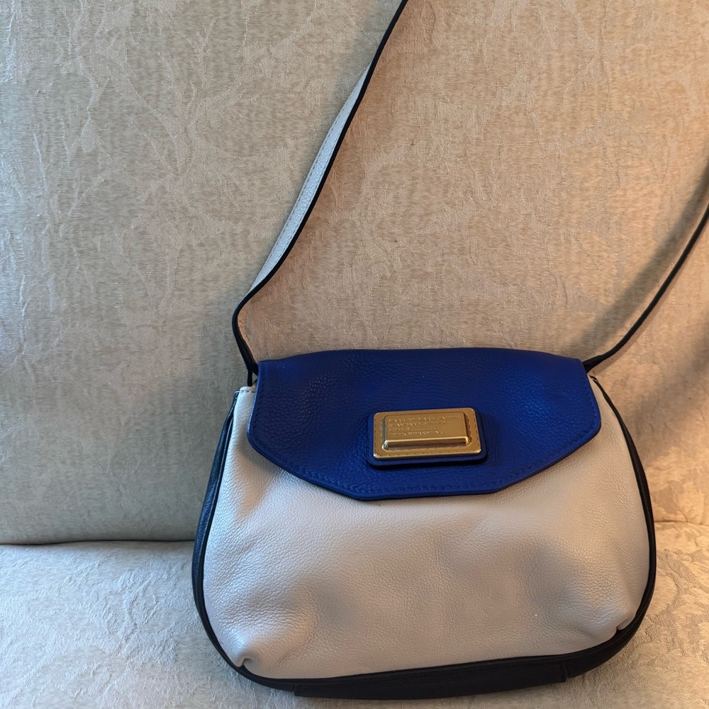 Marc By Marc Jacobs Blue and Cream Crossbody Bag